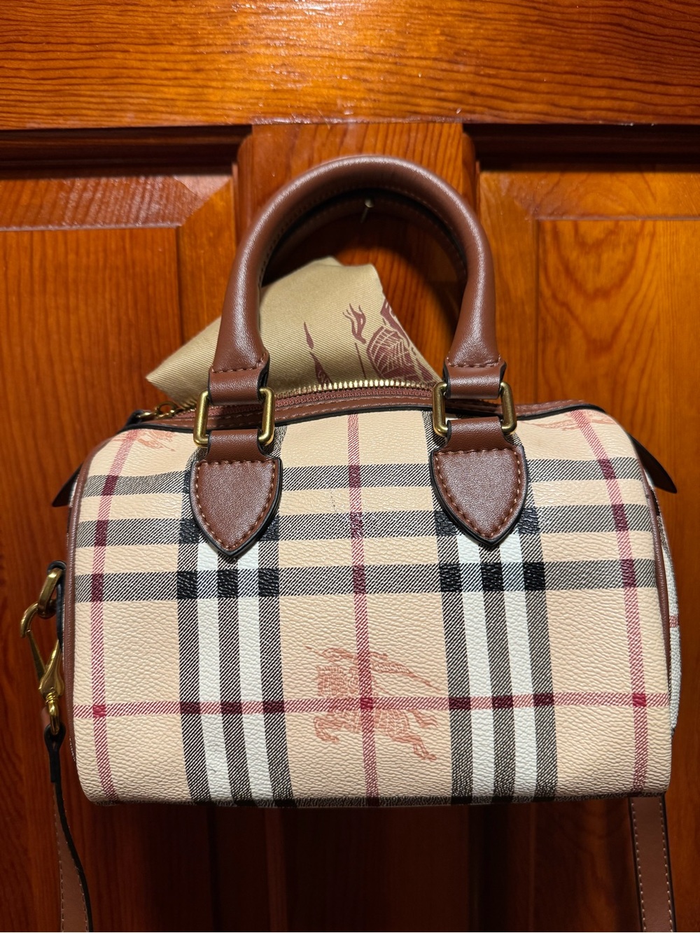 Burberry Haymarket Mini Bowling Tote and xbody bag excellent condition - Picture 4 of 13